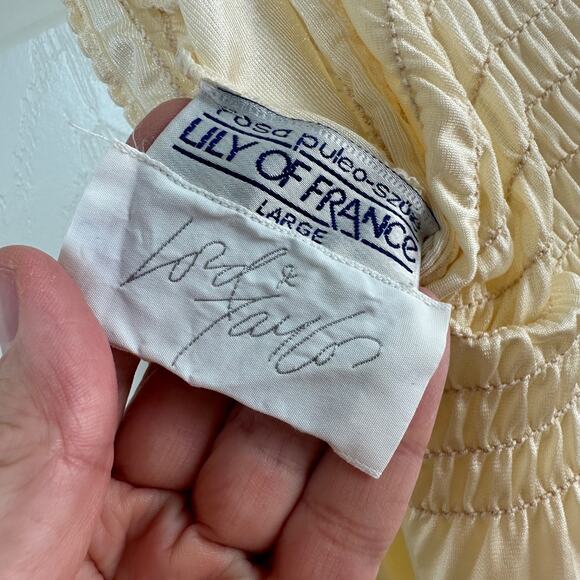 vintage lily of france lord & taylor cream lace nylon nightgown large usa made - Picture 5 of 10